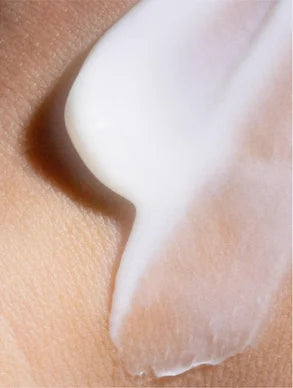 rich face cream texture on skin, deep hydrating moisturizer for barrier repair, soft smooth and nourished anti aging skincare