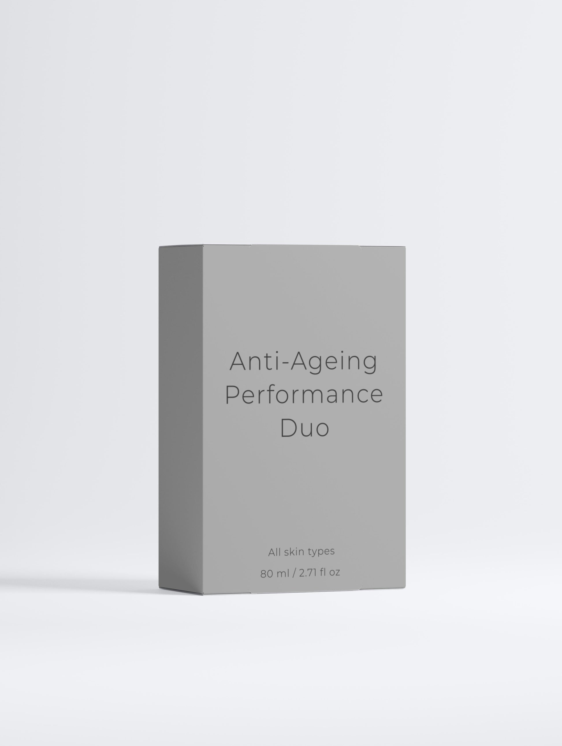 SKINLY anti-ageing performance duo skincare set packaging, complete routine that hydrates, firms skin and reduces fine lines for a youthful radiant complexion