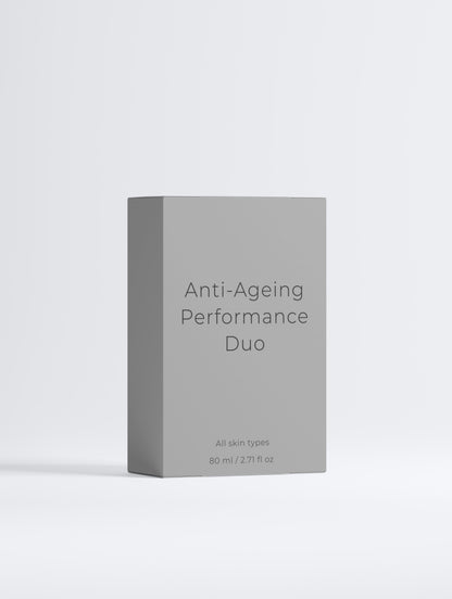 SKINLY anti-ageing performance duo skincare set packaging, complete routine that hydrates, firms skin and reduces fine lines for a youthful radiant complexion