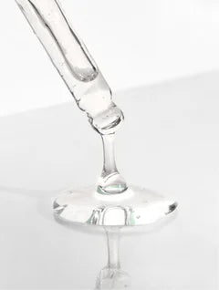 clear exfoliating serum texture with dropper, hydrating chemical peel for smooth bright skin, refining uneven texture and boosting glow