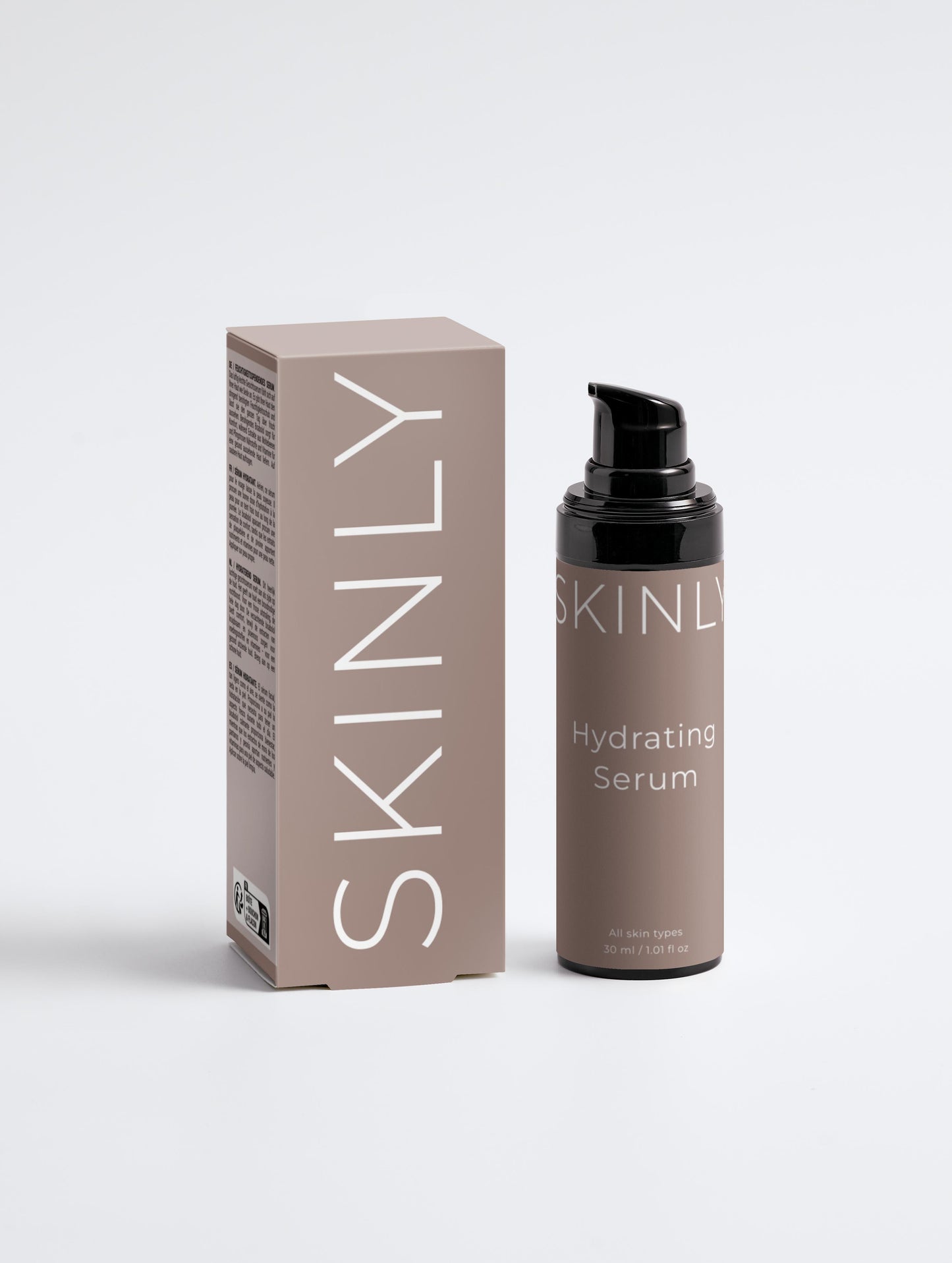 SKINLY hydrating face serum with packaging box, moisturizing serum for smooth plump radiant skin and daily skincare routine