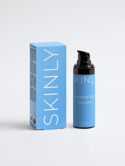 SKINLY hydrating serum with packaging box, moisturizing face serum for glowing smooth healthy skin and daily skincare routine