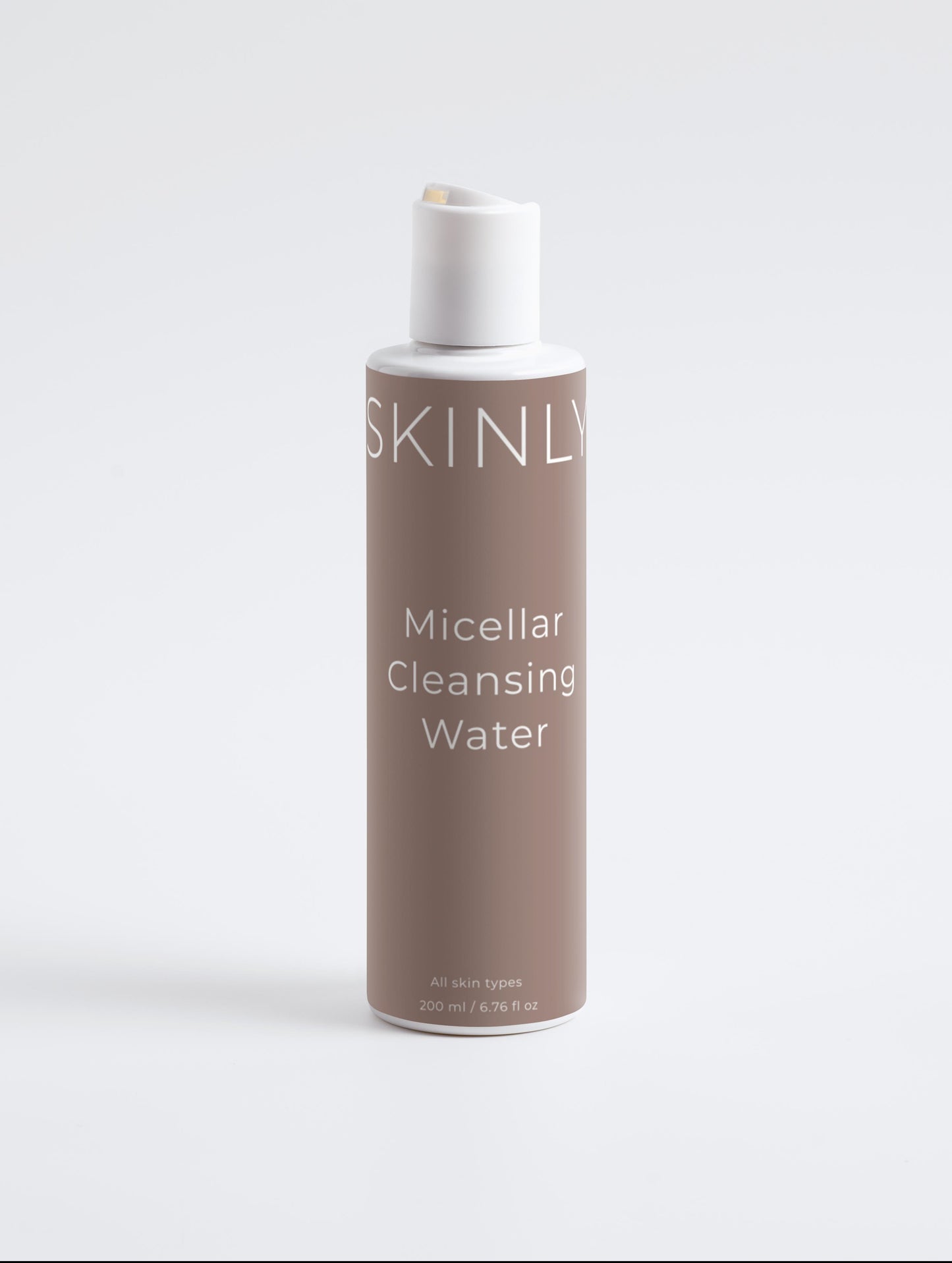SKINLY Micellar Cleansing Water luxury bottle, gentle makeup remover and facial cleanser, hydrating soothing formula for clear and healthy skin