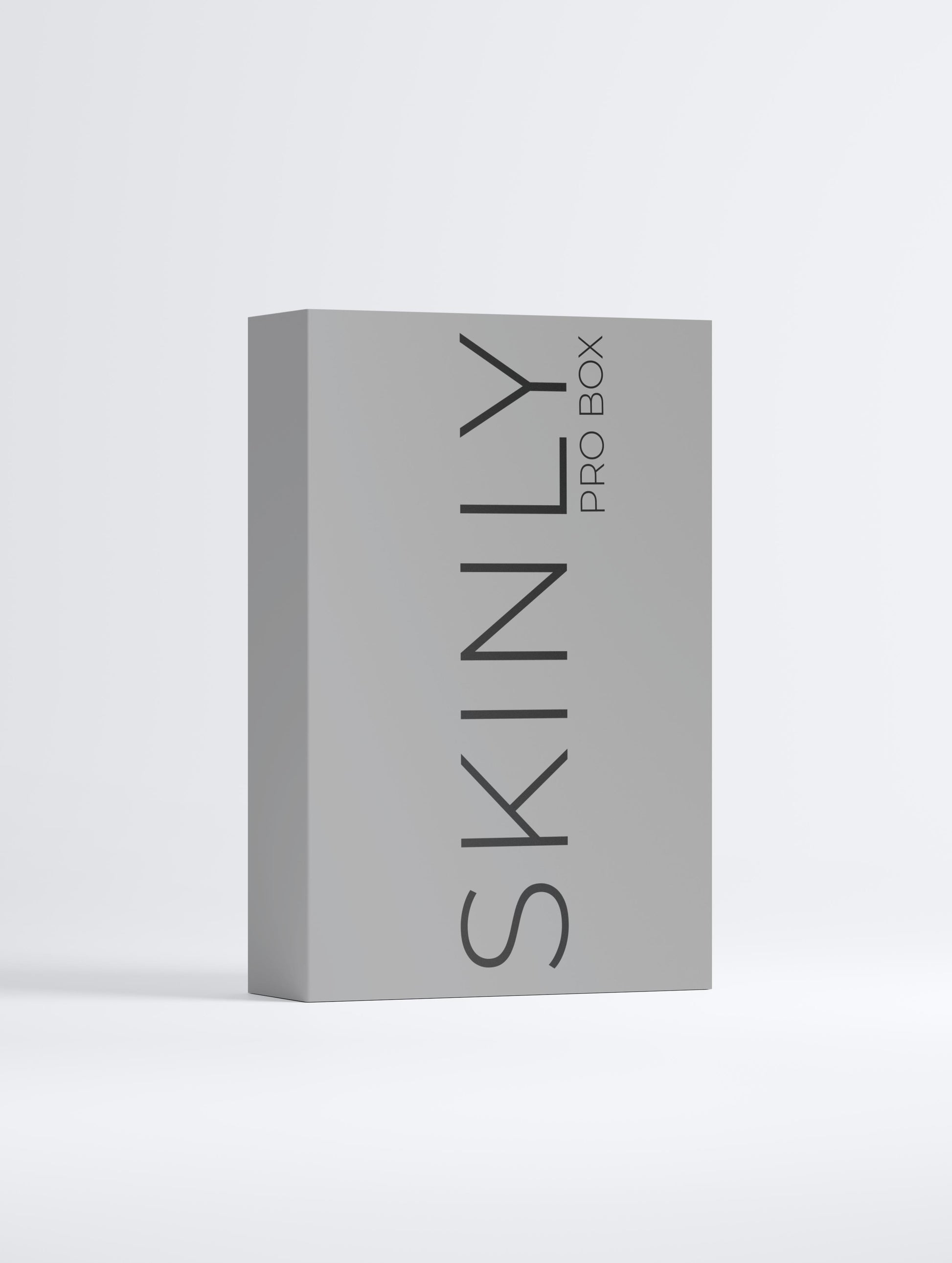 SKINLY PRO box packaging, luxury skincare collection box for premium beauty products and high end skincare presentation
