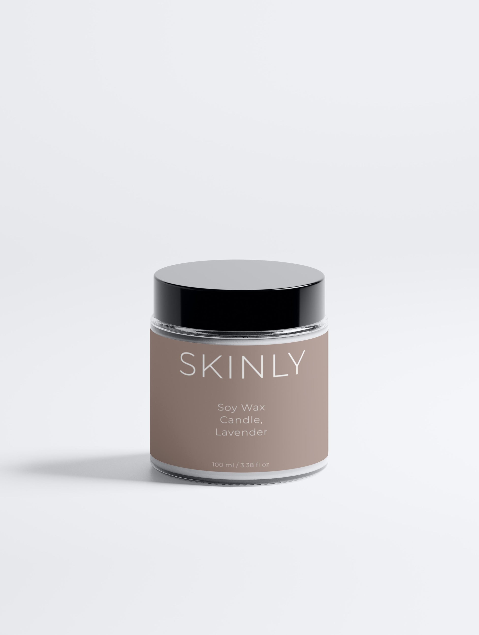 SKINLY soy wax candle lavender scent, luxury scented candle that creates a calming relaxing atmosphere with a clean long-lasting burn