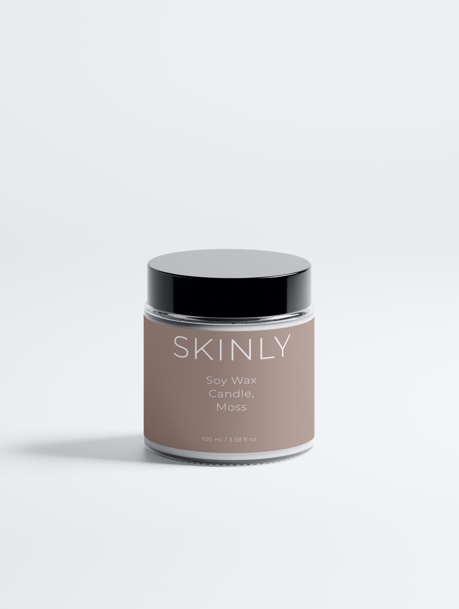 SKINLY soy wax candle moss scent, luxury scented candle for home ambiance, natural fragrance that creates a relaxing and calming atmosphere