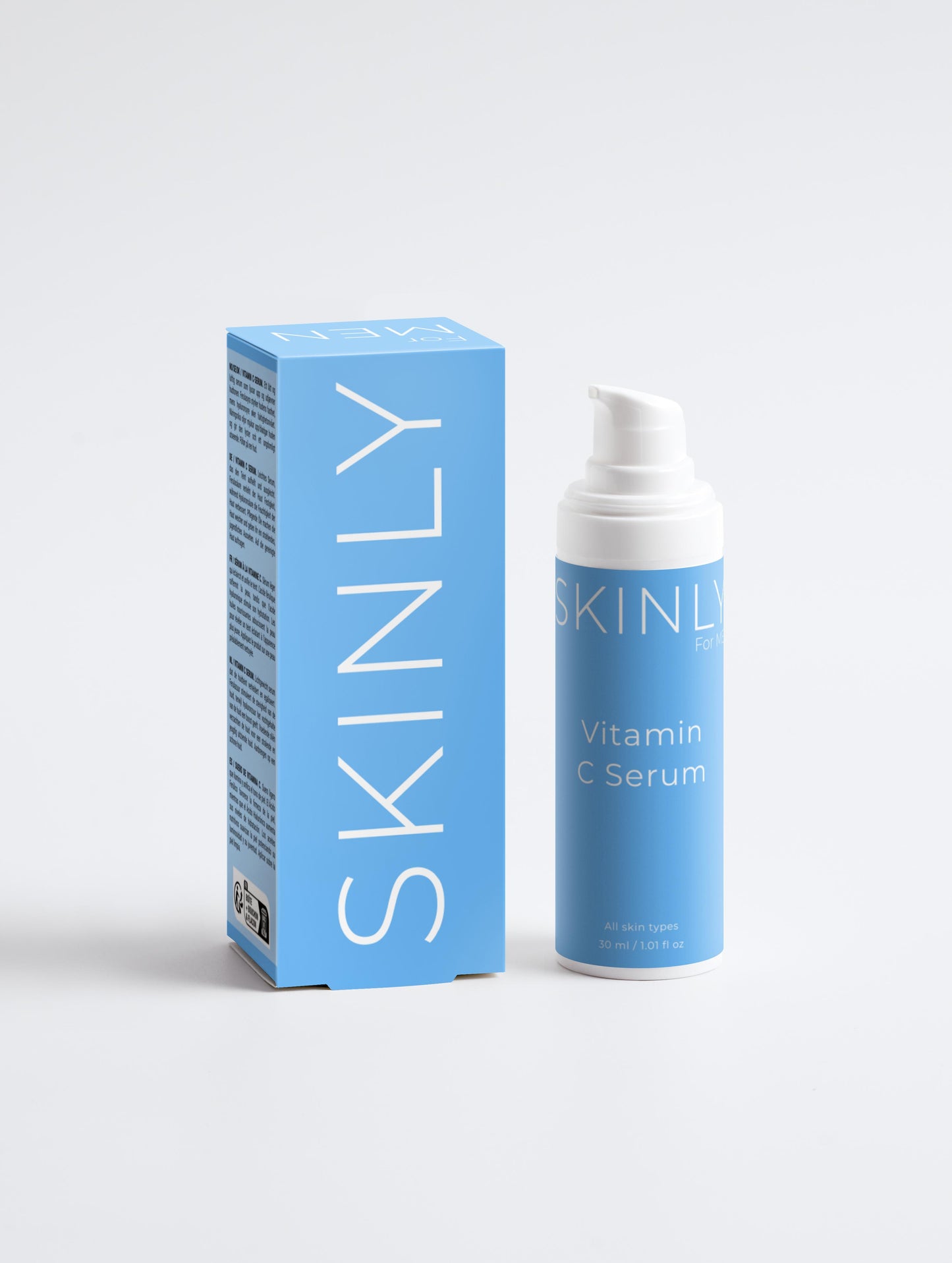SKINLY vitamin C serum with packaging box, brightening anti aging face serum for radiant even skin tone and daily skincare routine